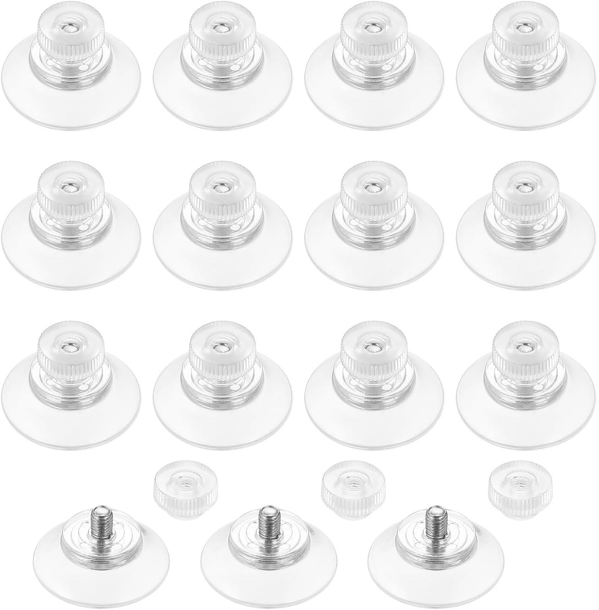 Set van 15 Transparante Zuignappen van 30 mm - Multifunctionele Zuignappen voor Badkamer, Glas en Bevestigingen