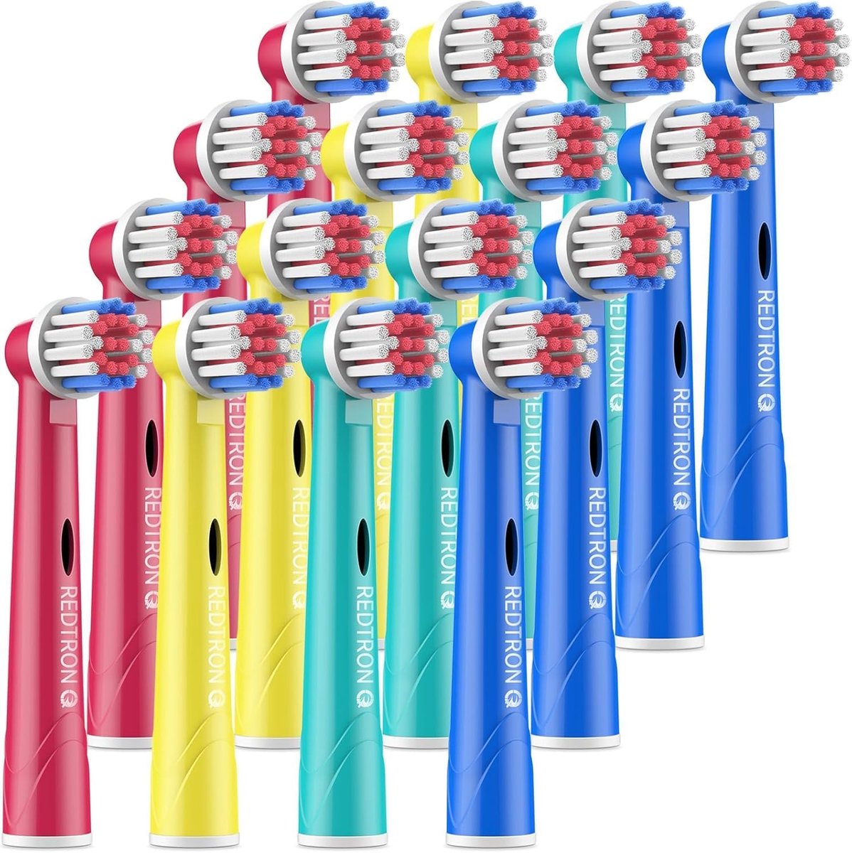 Thijox - Set van 16 Kindertandenborstelkoppen voor Elektrische Tandenborstels, Vervangende Opzetborstels voor Diepe Reiniging, Geschikt voor Oral B, K