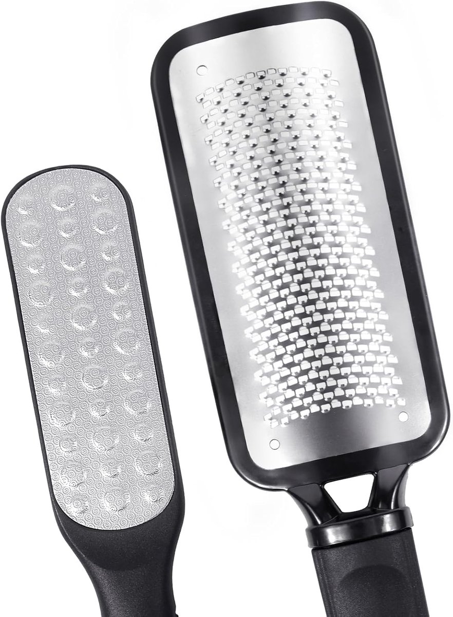 Thijox - 2-delige Eeltvijl Set, Roestvrij Staal Voetvijl met Dubbelzijdige Eeltrasp en Ergonomische Handgreep, Perfect voor Eeltverwijdering Thuis & P