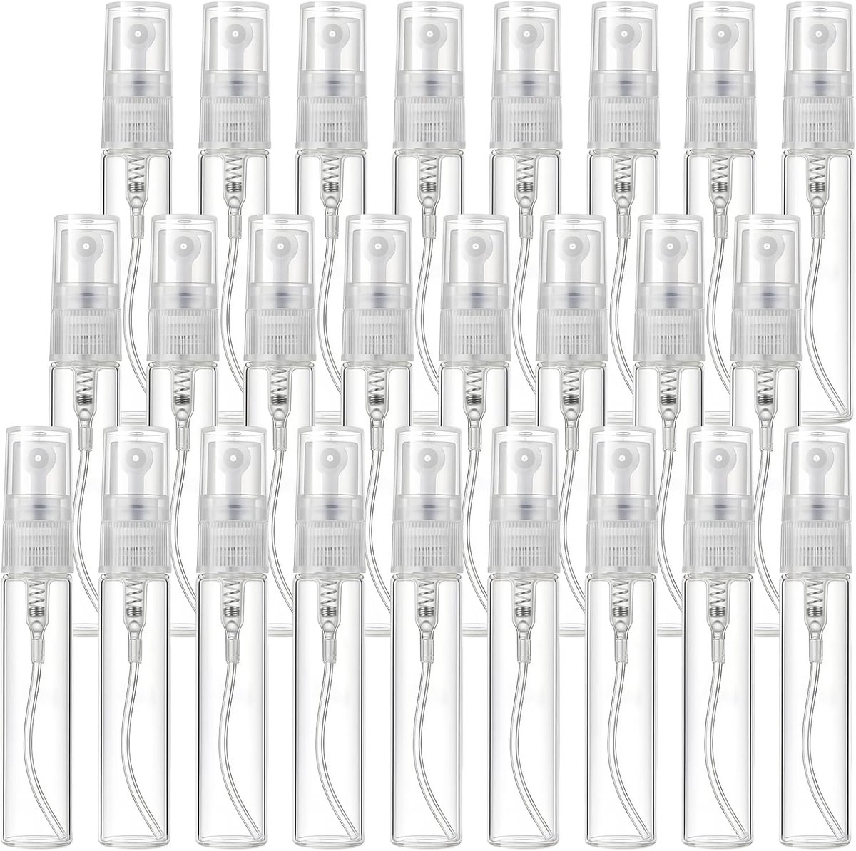 Thijox - 25 x 5 ml Navulbare Mini-Spuitflessen - Transparant Leer Reisdispenser voor Parfum en Lichaamsverzorging - Draagbare Flacons voor Onderweg