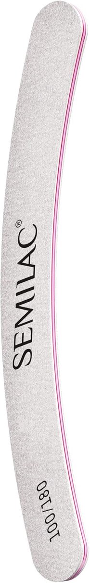 Thijox - Semilac Banaan Nagelvijl 100/180 - Professionele Nagelverzorging - Dubbelzijdige Vijl voor Natuurlijke en Kunstnagels - Ergonomisch Ontwerp -