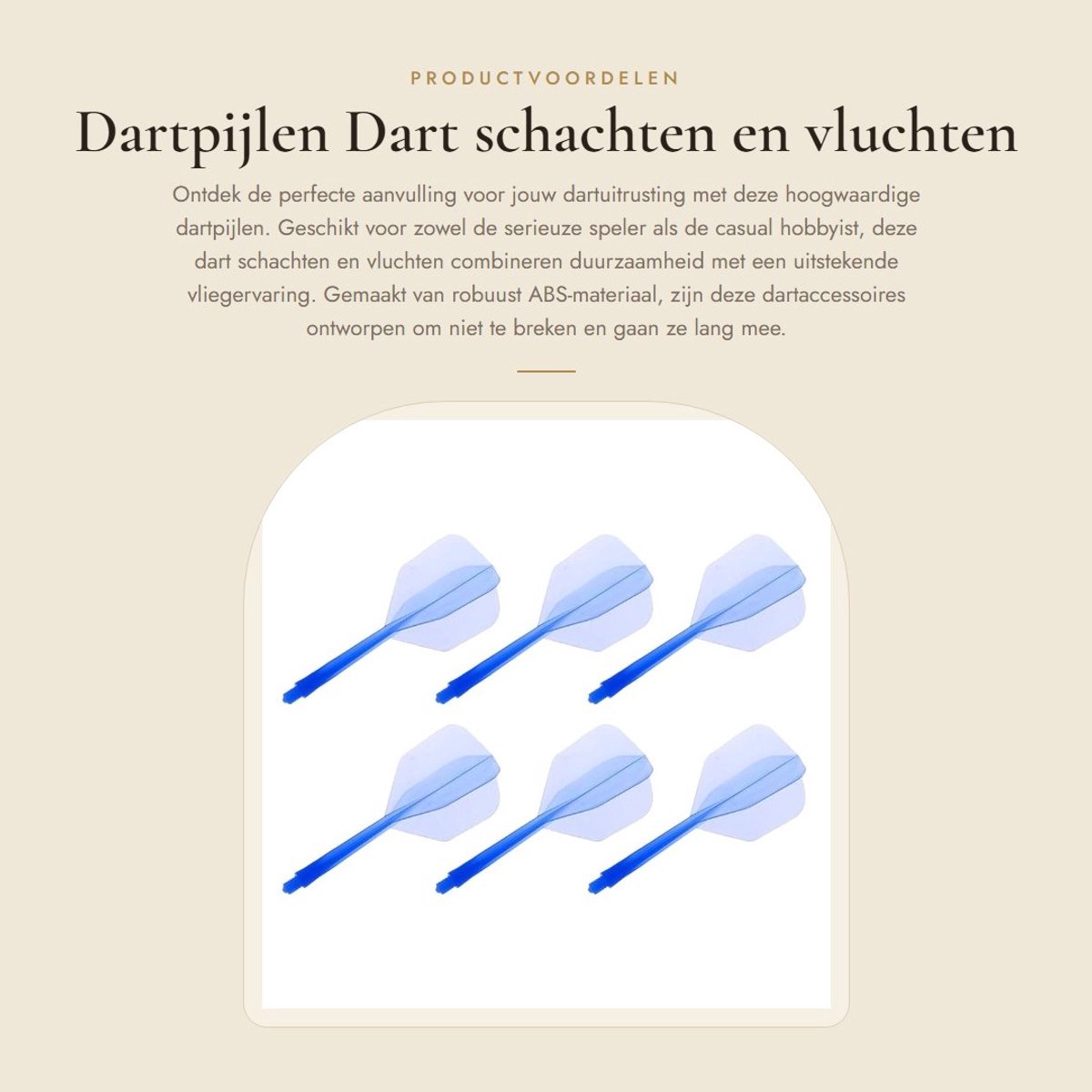Inovra- Dart Schachten 6 Stuks - Hoogwaardig ABS - Antivallen - Stabiele Luchtstroom - Blauw - Lange Levensduur - Dartpijlen