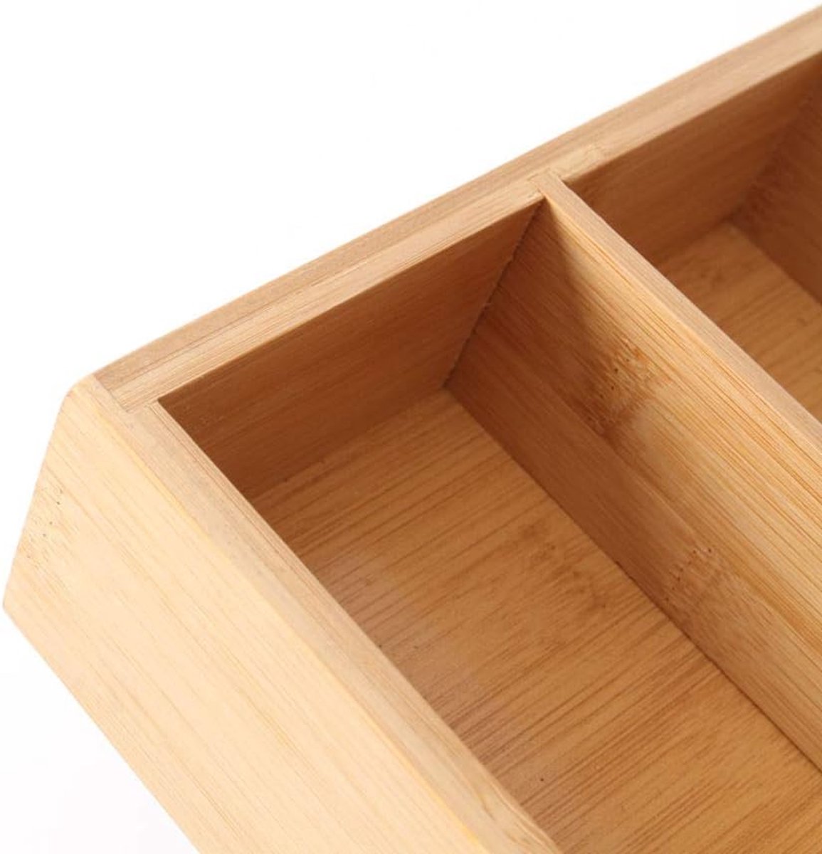 Thijox - Bamboe Bestekbak 7 Vakken - Keukenla Organizer - Hoogwaardige Bestekcassette 45x35x6 cm - Ideaal voor Keuken, Feest en Camping