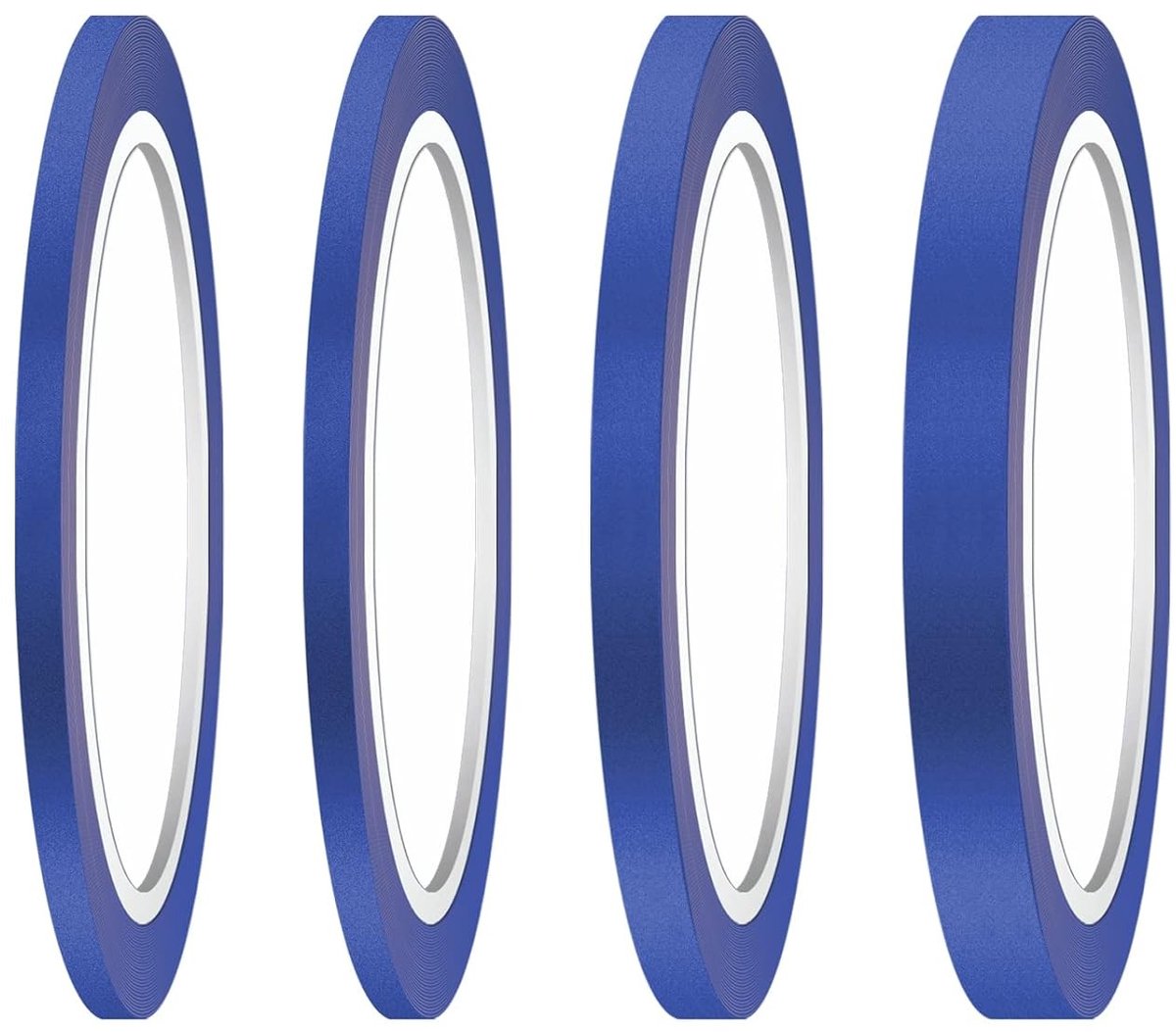 Fine Line Tapes in 4 Rollen, 3/6/12.6mm Maskertape voor Schilderwerk en Creatieve Klussen in Blauw