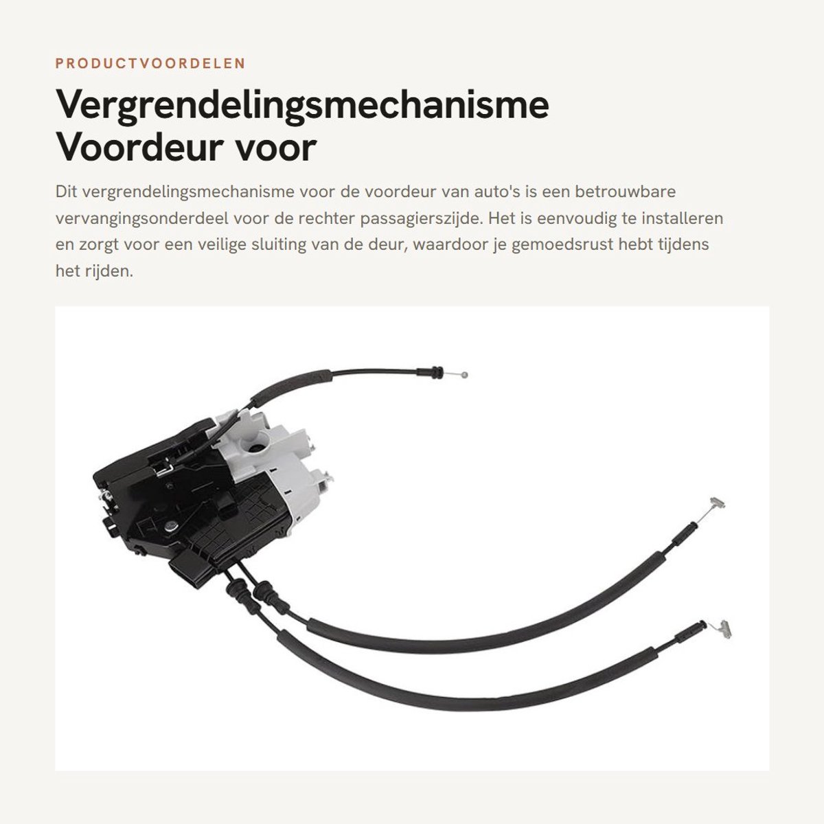 Inovra- Vergrendelingsmechanisme Slagvast - Deurslot Buitendeur - Vervanging voor Auto's -