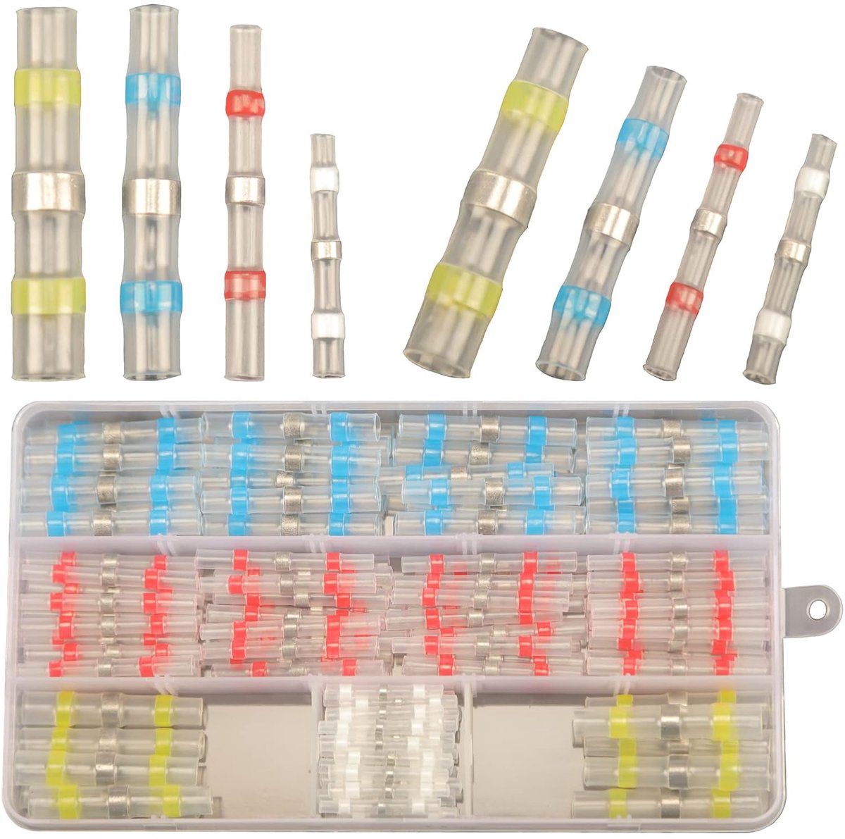 Thijox - 150pcs Soldeerafdichting Draadconnectoren Krimpkous, Waterdichte Marine Grade Butt Splice Connectoren, Heat Shrink Solder Connectoren Kit voo