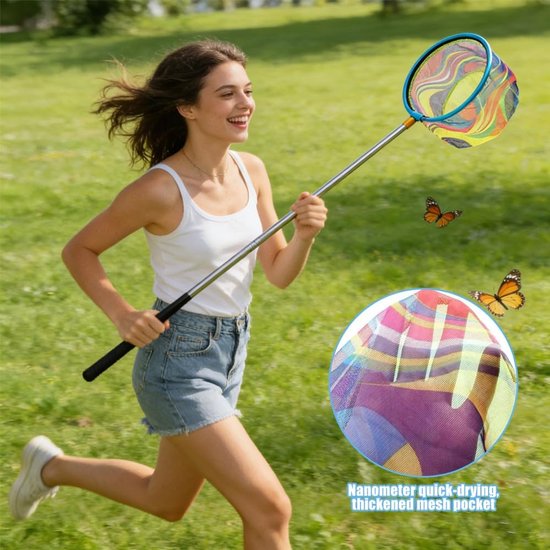 Thijox - Telescopisch Schepnet voor Kinderen 66-173 cm, Inclusief Inklapbare Emmer, Ideaal voor Zee, Vijver, Zwembad, Tuin en Strand Activiteiten van Thijox — afbeelding 2