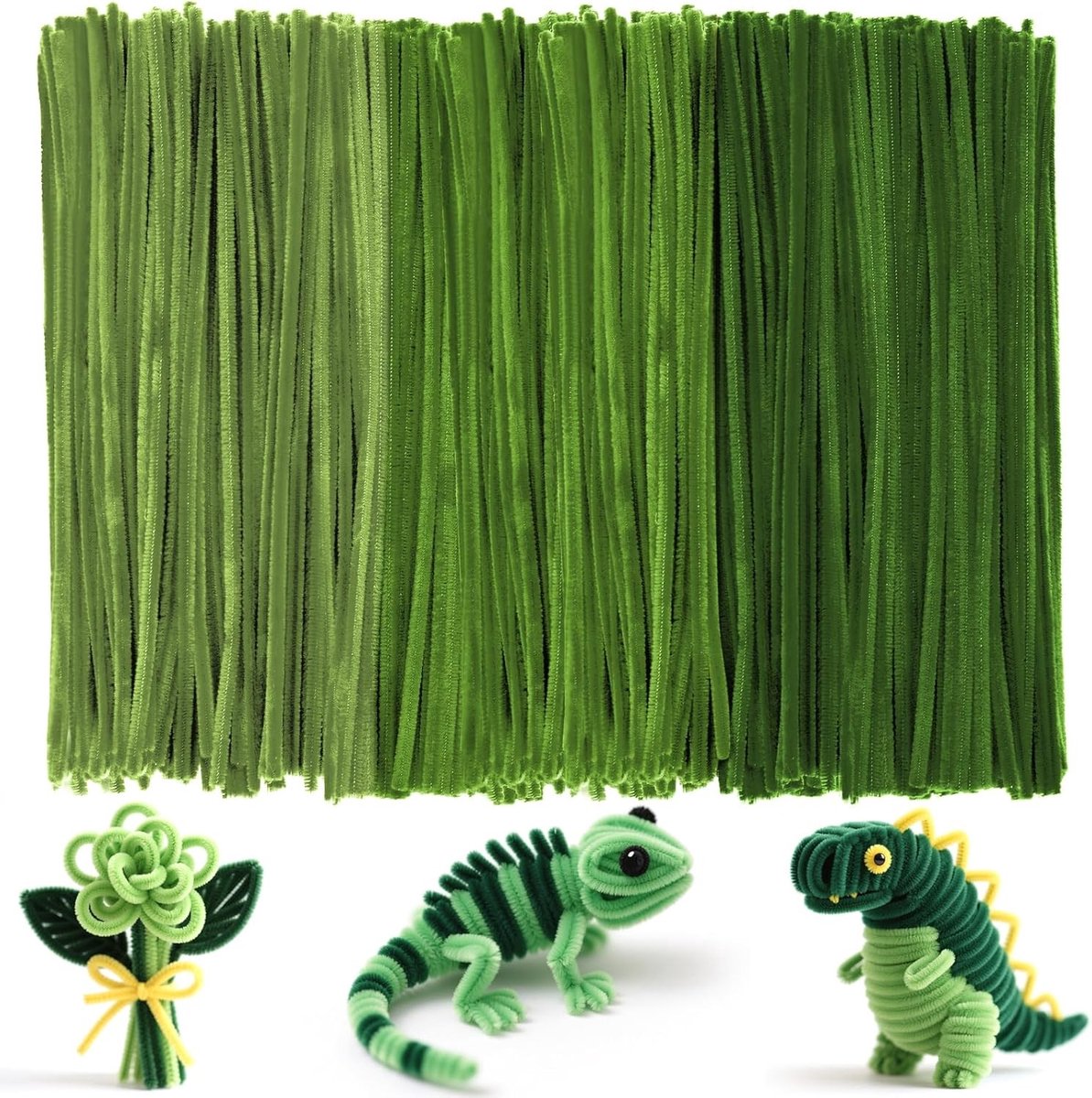 300 Stuks Pijpenragers in Diverse Kleuren voor Creatieve Knutselprojecten, Fluffy Staven, Knutselaccessoires en Ambachtelijke Decoraties