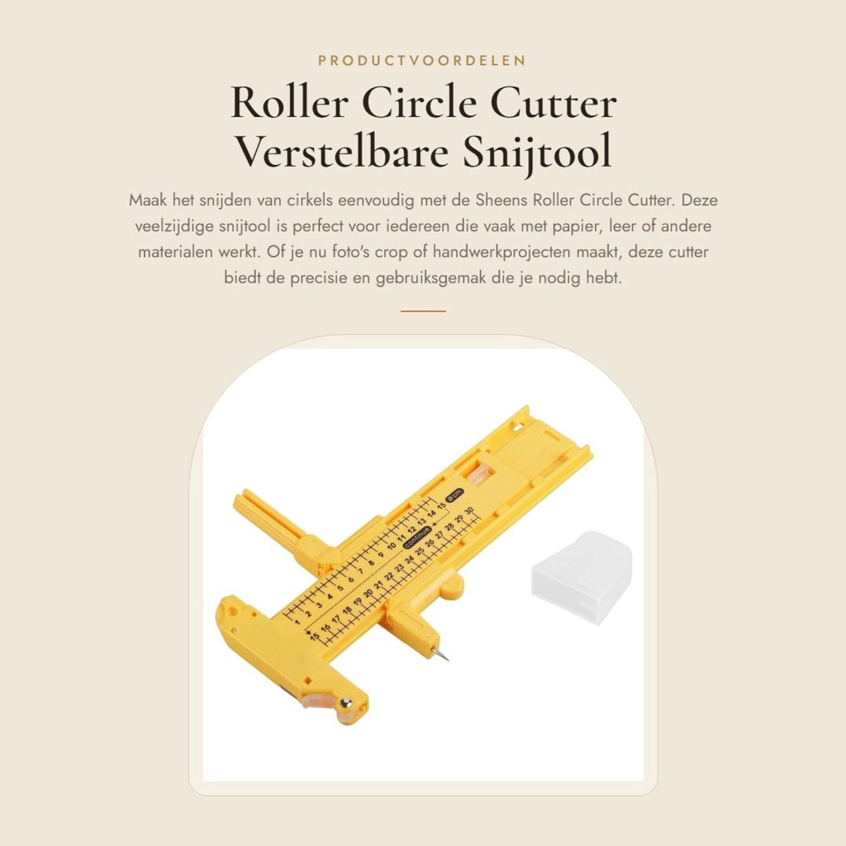 Inovra- Cirkelzaag - Verstelbaar - Snijgereedschap - Plastic - Inclusief beschermhoes - Ideaal voor papier en leer - Compass Cutter