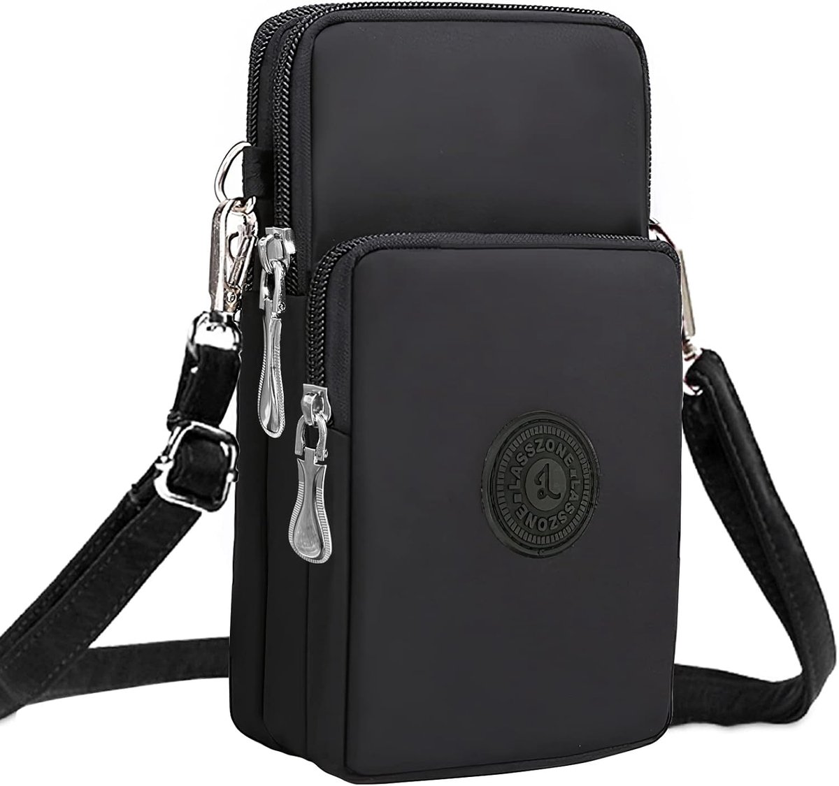 Crossbody tas zwart set S - waterdicht nylon - met rits - ideaal voor onderweg - SnelShoppen