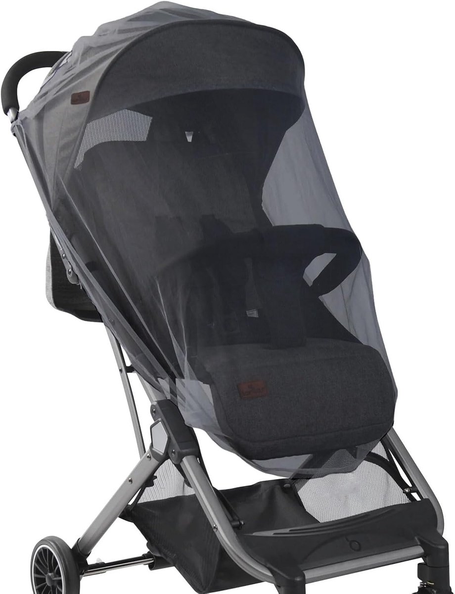 Thijox - Universeel Muggennet voor Kinderwagen - 2 Stuks, Insectennet met Elastische Rand voor Kinderwagen, Buggy, Kinderbed, Autostoel, Reisbed, Zwar