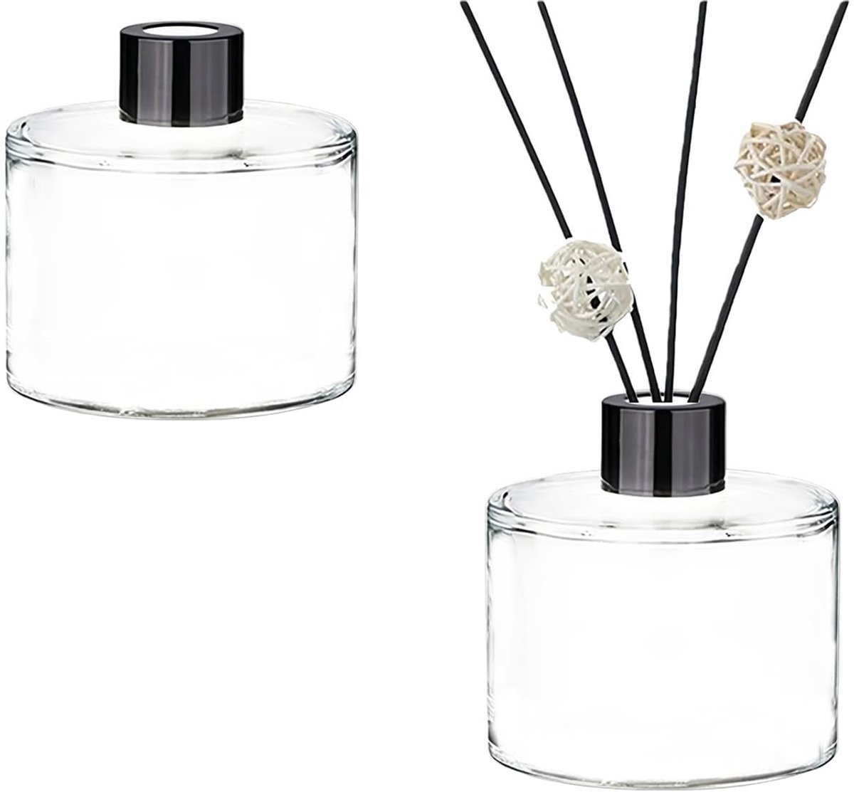 Dailygoods- Diffuser Set van 2 - Navulbare Glas Flessen 50ml - Aromatherapie - Ethereal Ol