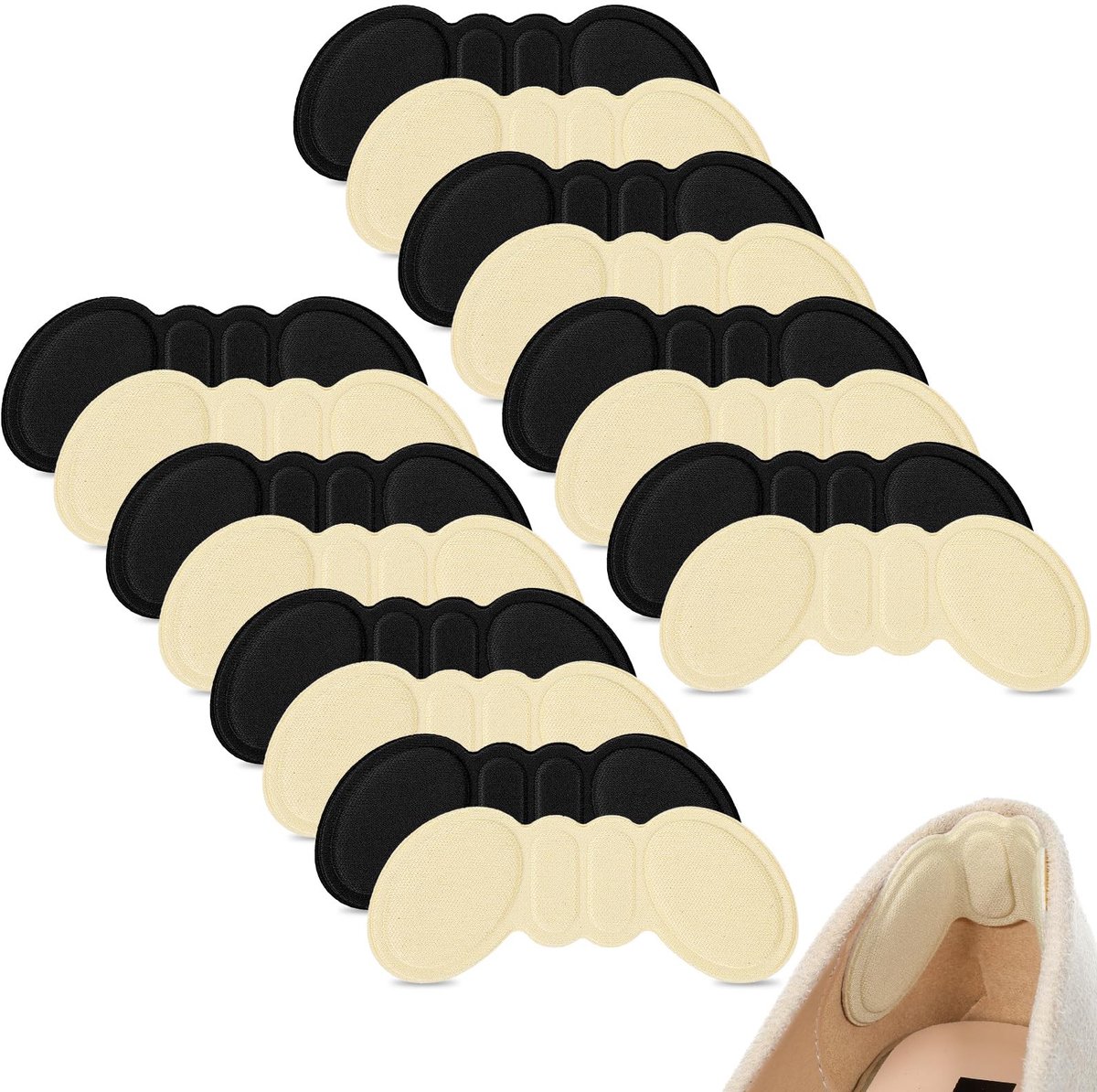 Dailygoods- Hielpads 8 Paar - Premium Schuim - Antislip Grips - Zacht en Comfortabel - Hielbeschermers - Geschikt voor Dames en Heren - Schoeninlegzolen