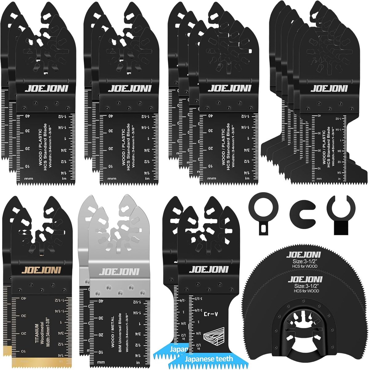 Thijox - 27-delige Multitool Zaagbladenset - Universele Oscillerende Accessoires voor Hout, Metaal en Kunststof - Inclusief 24 Zaagbladen en 3 Adapter