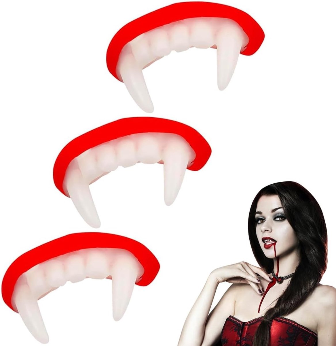 Halloween Vampier Tanden Set van 2 - Herbruikbare Realistische Horror Tanden voor Kinderen en Volwassenen, Perfect voor Carnaval en Cosplay van Vampiers en Wezens