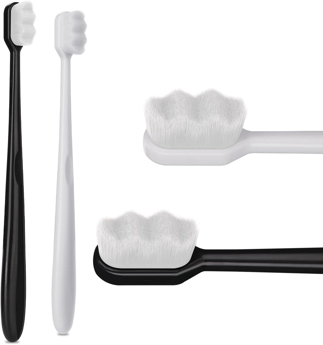 2 Stuks Micro Nano Tandenborstel voor Gevoelige Tandvlees, Extra Zachte Borstel met 20000 Haren voor Pijnloos Poetsen en Optimale Mondhygiëne