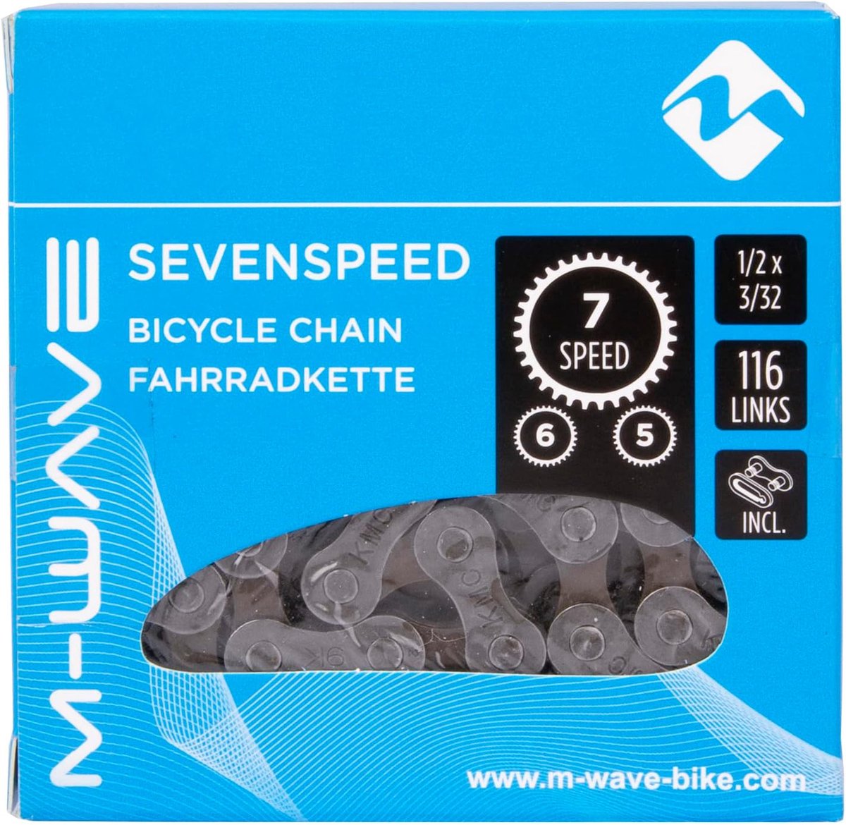 SnelShoppen - Fietsketting voor Fiets - Duurzaam Staal, Geschikt voor Alle Fietstypen, Weerbestendig, Perfect voor Dagelijks Gebruik, Zwart, 1 Stuk