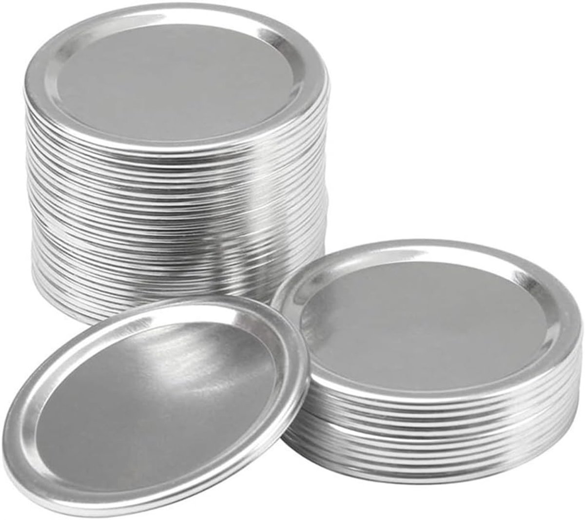 Mason Jar Deksels 24 Stuks, Lekvrije Schroefdoppen voor Glazen Flessen en Potten, 70 mm, Ideaal voor Inmaken en Bewaren van Jam en Voedsel