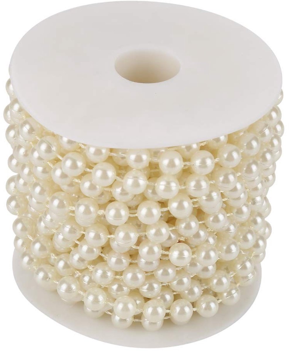 Dailygoods- Parelketting 10m - Pareldraadkralen - ABS-imitatieparels - Bruiloft Decoratie - DIY Ambachten - Gewicht ca. 280g - Decoratiekralen