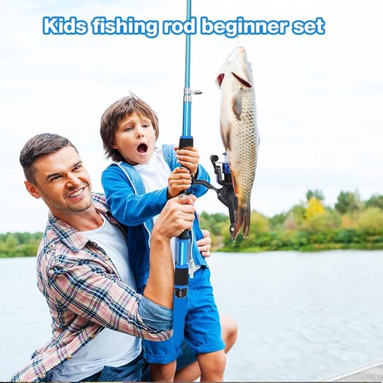 SnelShoppen - Fishing Rod Set voor Kinderen 1.8m Telescopische Hengel met Hengelspoel, Aas Kits, Haakjes en Draagtas, Lichtgewicht Carbon Fiber, Gesch van Snelshoppen — afbeelding 4