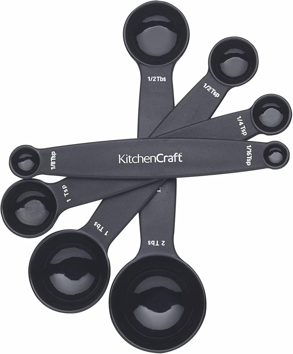Thijox - Set van 4 In Elkaar Passende Magnetische Maatlepels, Zwart - Maatlepels voor Nauwkeurig Meten, Dubbelzijdig, Keuken Maatgereedschap, Ideaal v