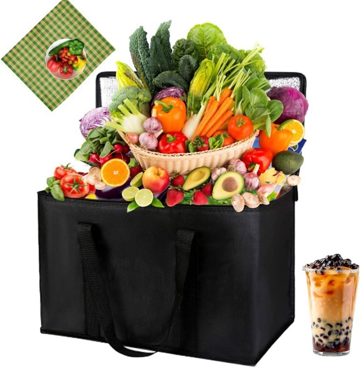 SnelShoppen - Grote Koeltas, Thermotas, Picknicktas voor Feest, Camping, Tuin, Blauw, Waterdicht, Ideaal voor Familie-uitjes en Barbecues