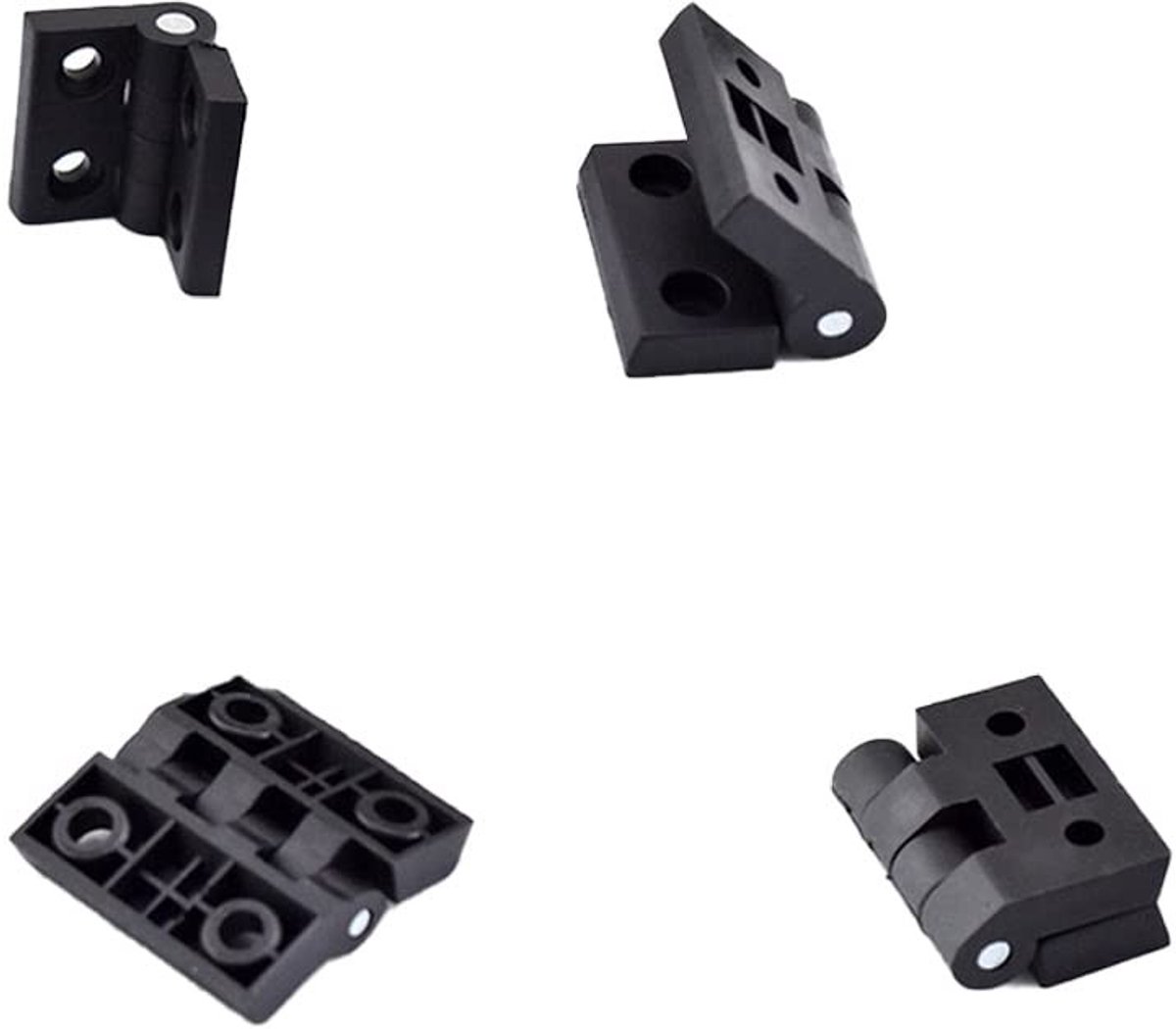 Dailygoods- Deurscharnier 4 Stuks - Zwarte Kunststof - Vouwladescharnieren - Hoogwaardig ABS Nylon - Slijt- en Roestbestendig - Open Hoek 180° - Scharnier