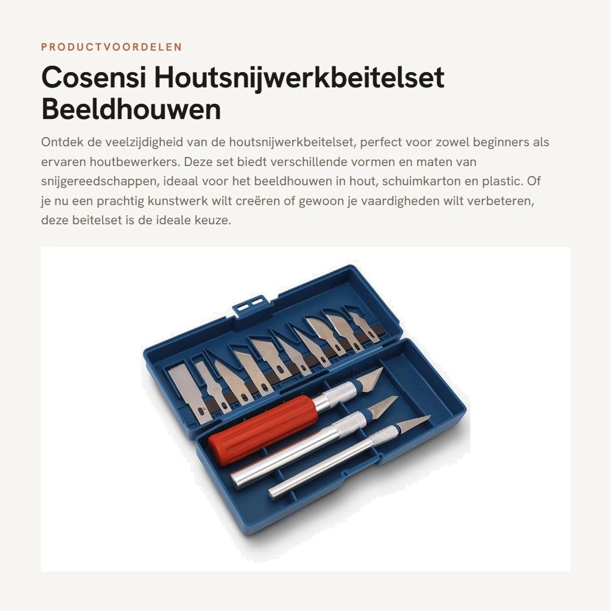 Dailygoods- Houtsnijwerkbeitelset Stalen Handgreep - Beeldhouwgereedschap - Draagbare Opbergdoos - Vervangbare Gereedschapskoppen - Premium Staal - Nauwkeurige Snijeffecten - Beeldhouwset