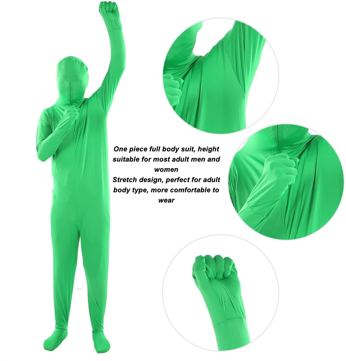 Dailygoods- Bodysuit Groen - Chromakey Bodysuit - Volledig Lichaam - Unisex Kostuum - Fotografie/Film - Lichtgewicht/Ademend - Groene Suit