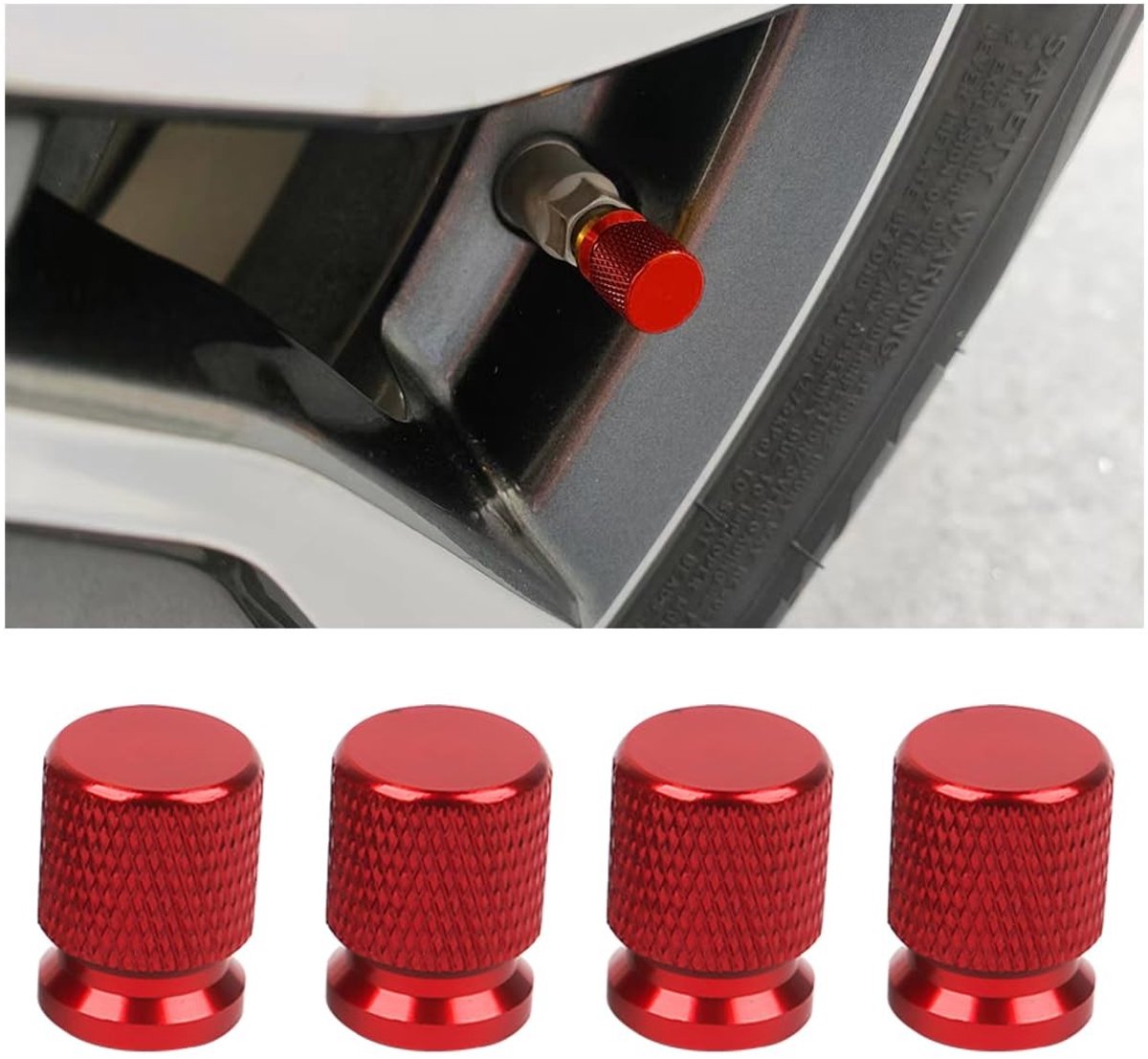 Dailygoods- Ventieldoppen 4 Stuks - Aluminium Ventieldoppen - Fijnmazige Ventieldoppen - Universele Ventieldoppen - Lichtgewicht Ventieldoppen - Duurzaam Materiaal - Bandventieldoppen