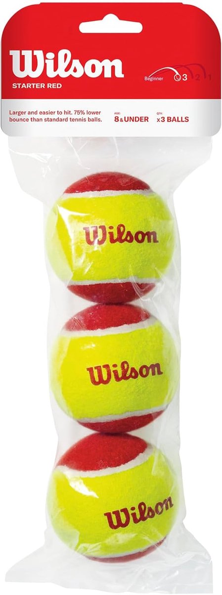 SnelShoppen - Tennisballen voor Kinderen Starter Red - Duurzame Dura-Weave Vilten Kern - Geschikt voor Alle Ondergronden - 4 Stuks - Ideaal voor Tenni