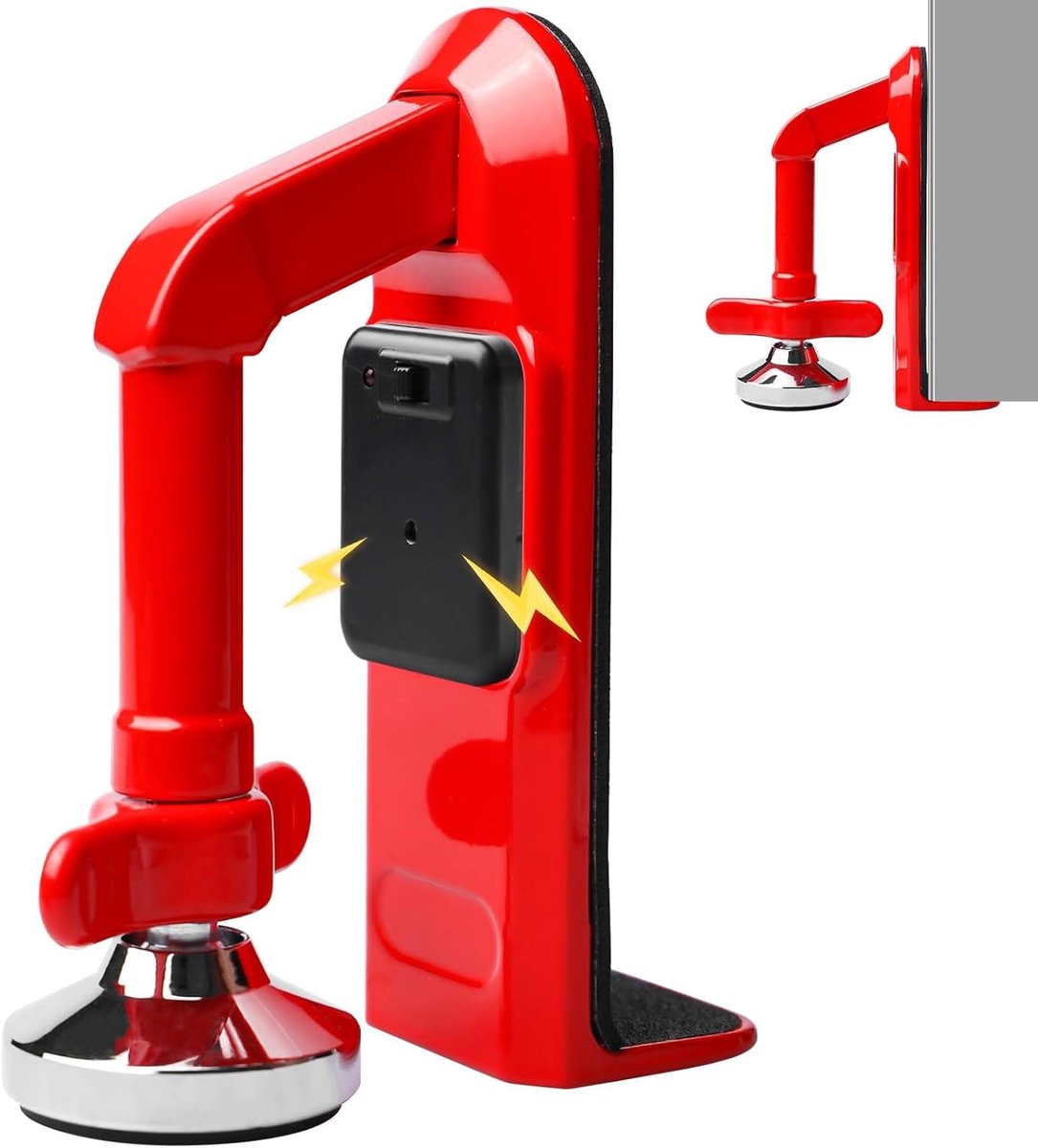 Thijox - Draagbare Deurstopper met Alarm 120 x 88 mm, Diefstalalarm 80 dB, Dubbele Beveiliging, Alarmsysteem voor Hotel, Reizen, Balkon en Kinderen (R