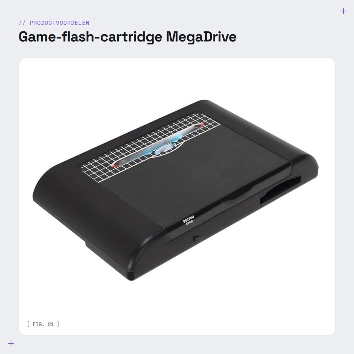 Dailygoods- Game-Flash-Cartridge voor MegaDrive - Ondersteunt micro-geheugenkaart tot 32 GB - Speelcassette - ABS - Klassieke Spellen - Automatische Back-up
