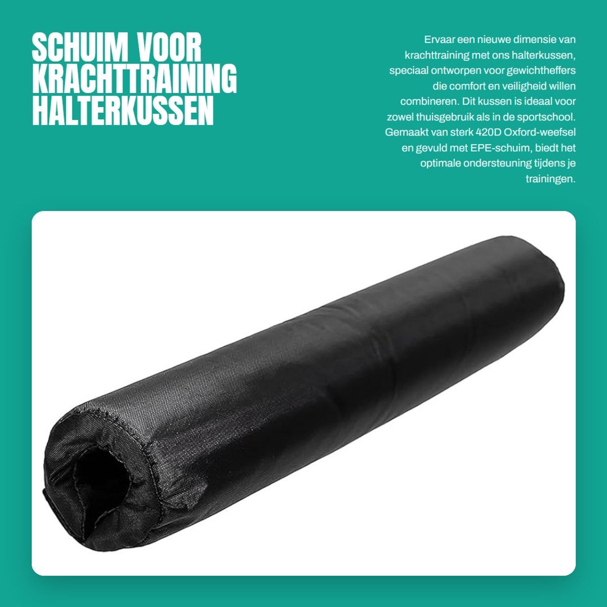 Dailygoods- Schuim Halterkussen - Krachttraining - Gewichtheffen - Schouderbescherming - Draagbaar - EPE-schuimvulling - 420D Oxford-weefsel