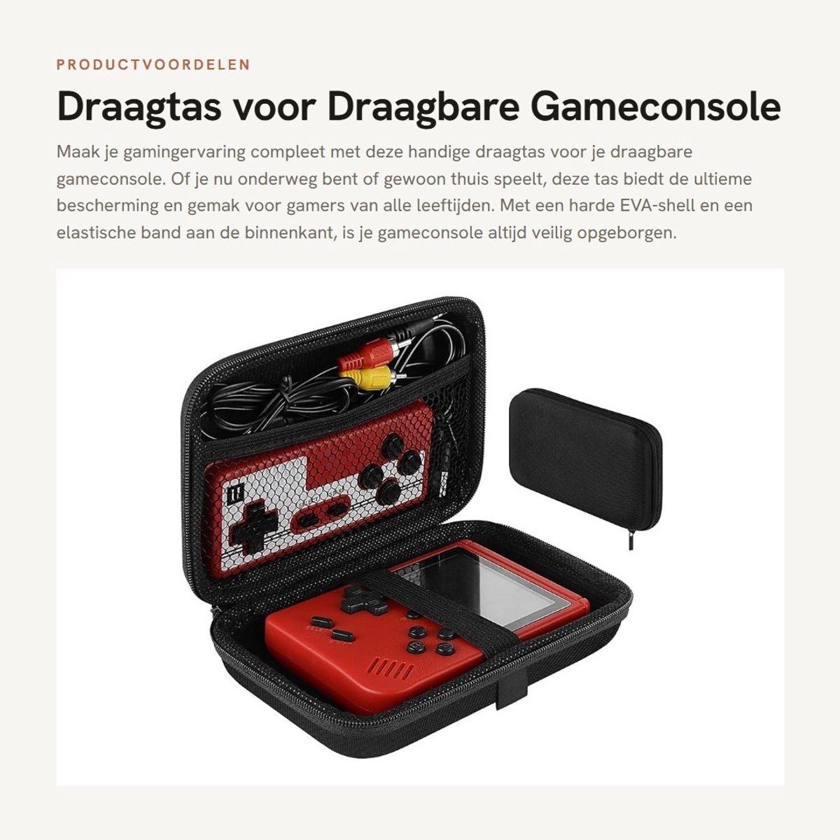 Dailygoods- Draagtas Harde EVA Shell - Draagbare Gameconsole - Lichtgewicht - Interne Mesh Vakken - Bescherming - Afmetingen 16x10,5x5,5 cm - Gameconsole Tas