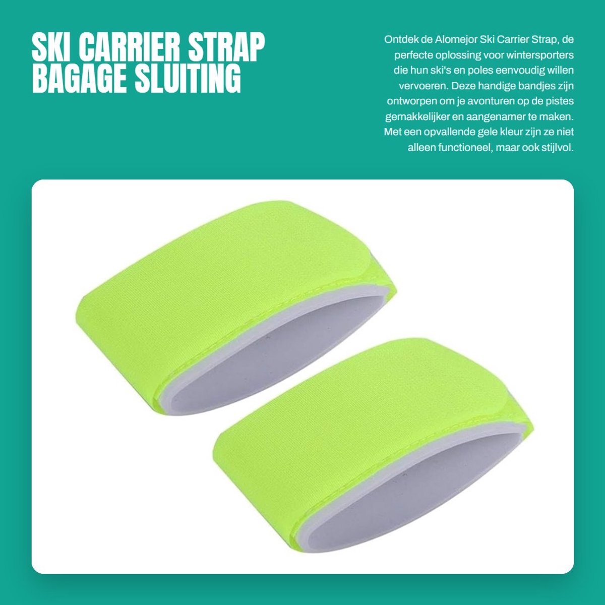 Dailygoods- Skidrager - Nylon - 46x5,5 cm - Ski Organizer - Ski Bescherming - Lichtgewicht - Handige Draagband - Skiband