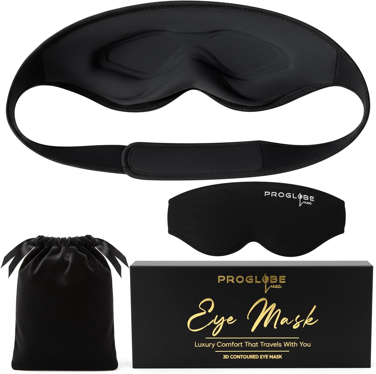 Thijox - Luxe Slaapmasker 3D - 100% Lichtblokkerend - Zacht en Ademend Oogmasker voor Rug- en Zijslapers - Wimpervriendelijk - Ideaal voor Reizen en D