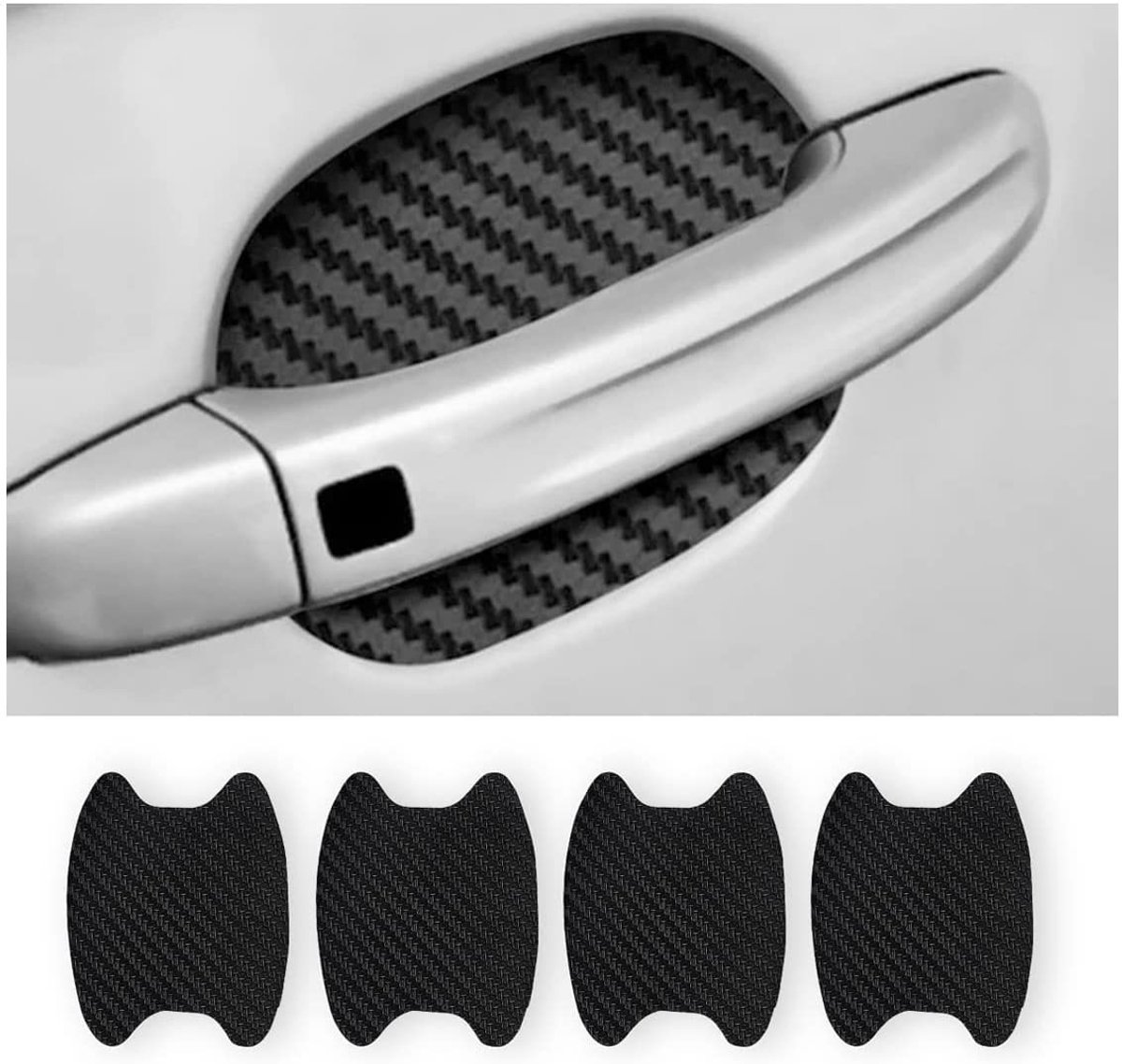 Dailygoods- Autodeurklink Beschermfolie - 4 Stuks - Krasbestendig - Universeel - Eenvoudig te Verwijderen - Geschikt voor de meeste voertuigen - Deurklinkfolie