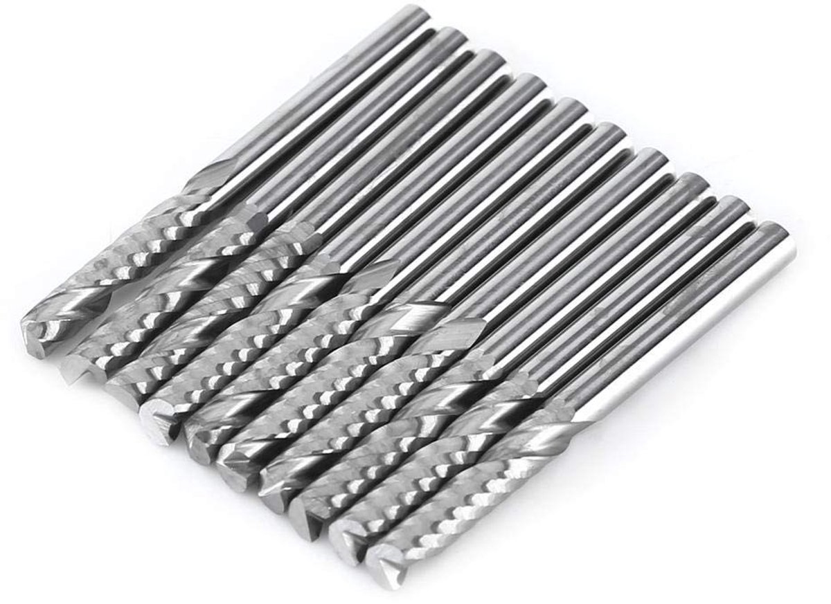 Dailygoods - Schachtfrees - Wolfraamcarbide - Voor industriële toepassingen - 4 mm - Enkele groeffrees - Hoge spaanafvoer - Geschikt voor CNC-frezen