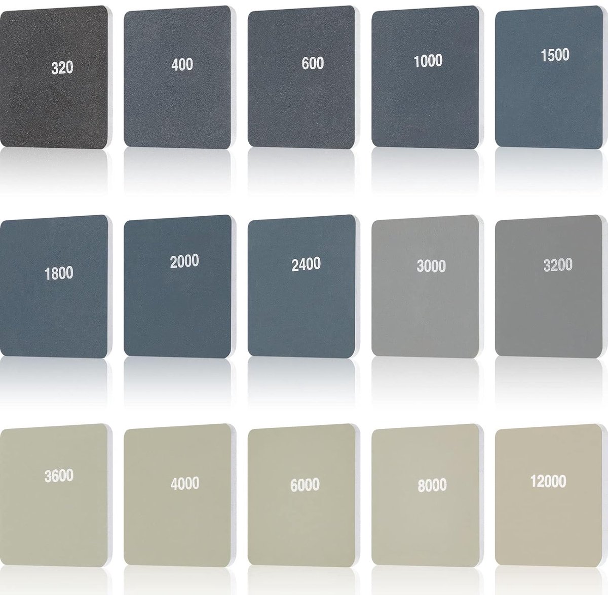 Dailygoods- Schuurpads Dubbelzijdig - Micro Mesh - 15 Stuks - 320 tot 12000 Grits - Geschikt voor Plastic/Acryl - 5 x 5 cm - Schuurschijven