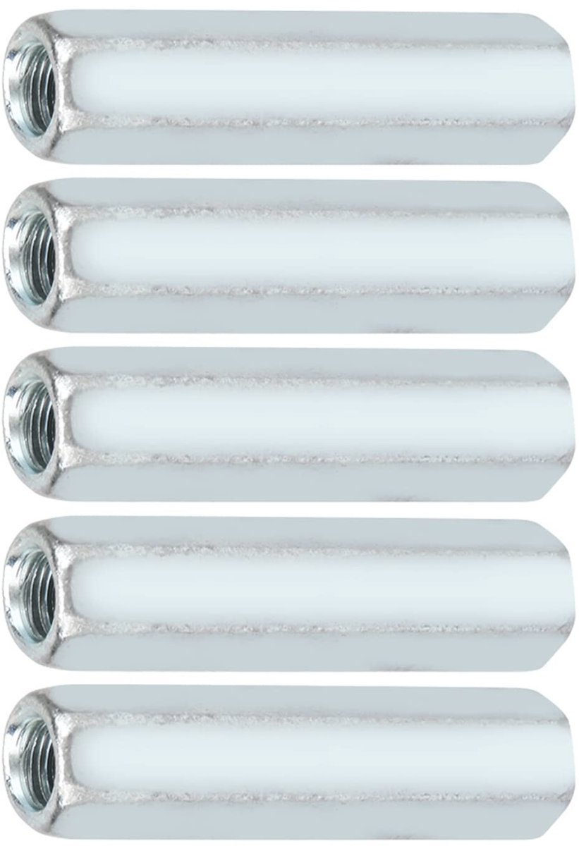 Dailygoods- Zeskantmoer M6 * 40 - Koolstofstaal - Gegalvaniseerd - Bevestigingsmiddelen - 5 Stuks - Hoge kwaliteit - Moeren