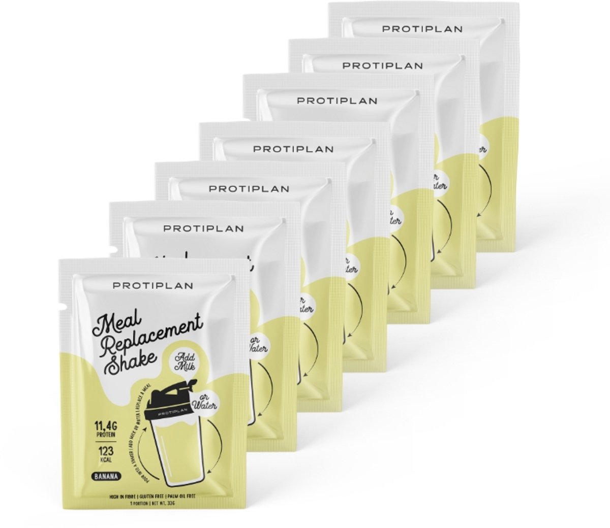 Protiplan | Diet Meal Replacement Shake | Banana | 7 Stuks | 7 x 33g