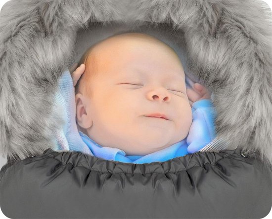 Baby Voetenzak - Wandelwagenzak - Warm Blijven - Waterdicht Ademend - 95 x 45 cm - Grijs — afbeelding 3
