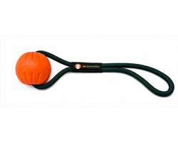 JM Dogtools Bal Oranje - Drijvende Honden Speelbal met Handvat - Stevig & Kauwbestendig - Voor Apport & Training - Geschikt voor Water & Land