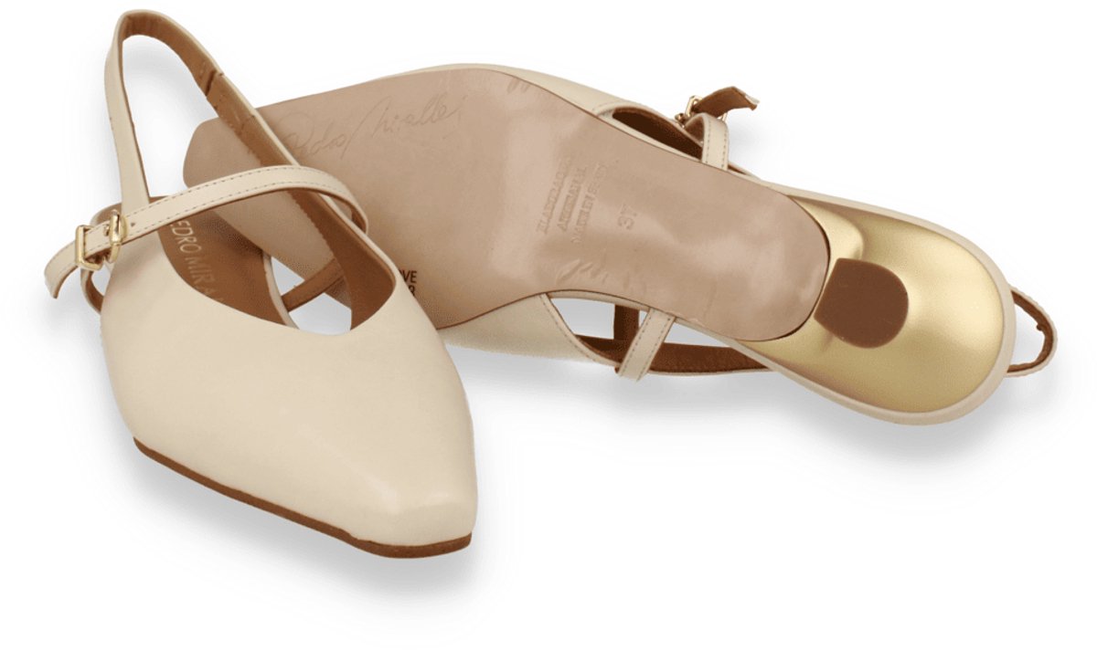 Pedro Miralles Dames Slingback | Off White | Maat: 41
