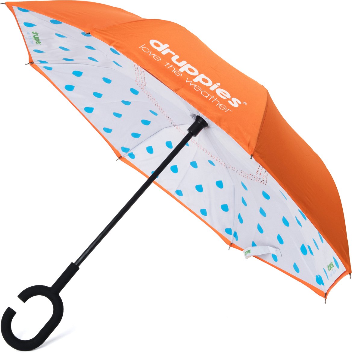 Druppies Kinderparaplu - Oranje Omkeerbare Paraplu - Jongens & Meisjes - Diameter 95 cm