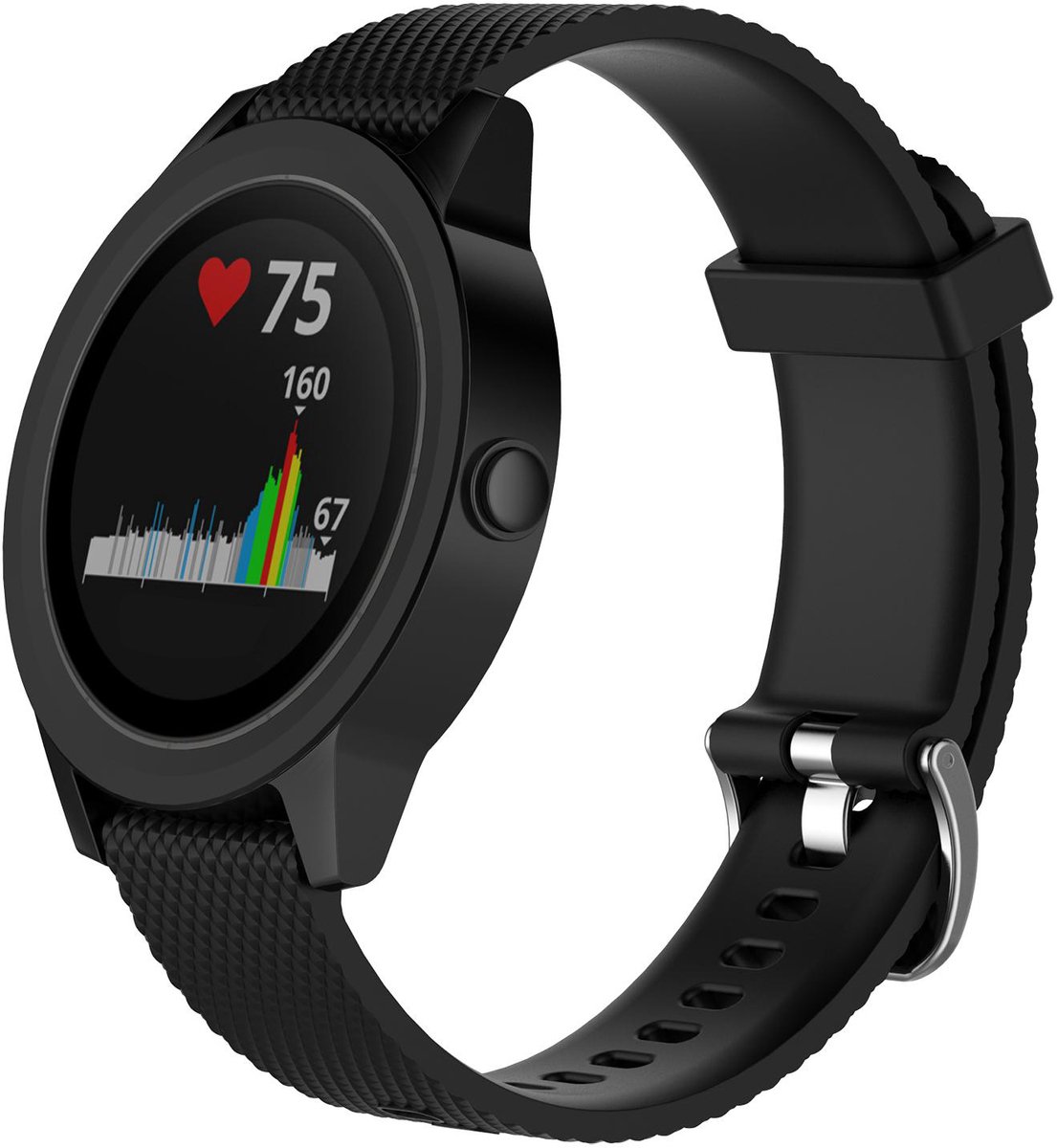 Armband compatibel met Garmin VivoActive 3/Move/Forerunner (20 mm) TPU Zwart