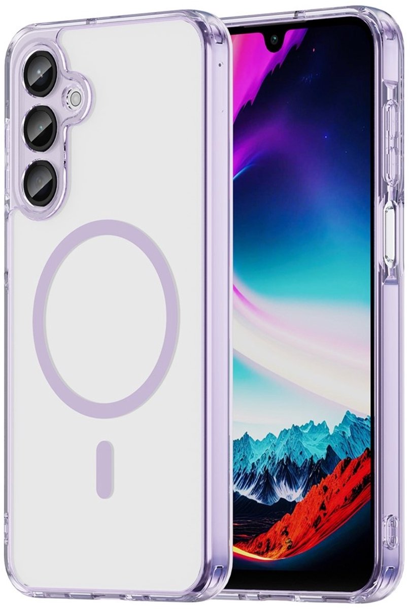 Coverup Hoesje - Geschikt voor Samsung Galaxy A16 Hoesje - Coverup Clear TPU Back Cover - MagSafe Compatible - Paars