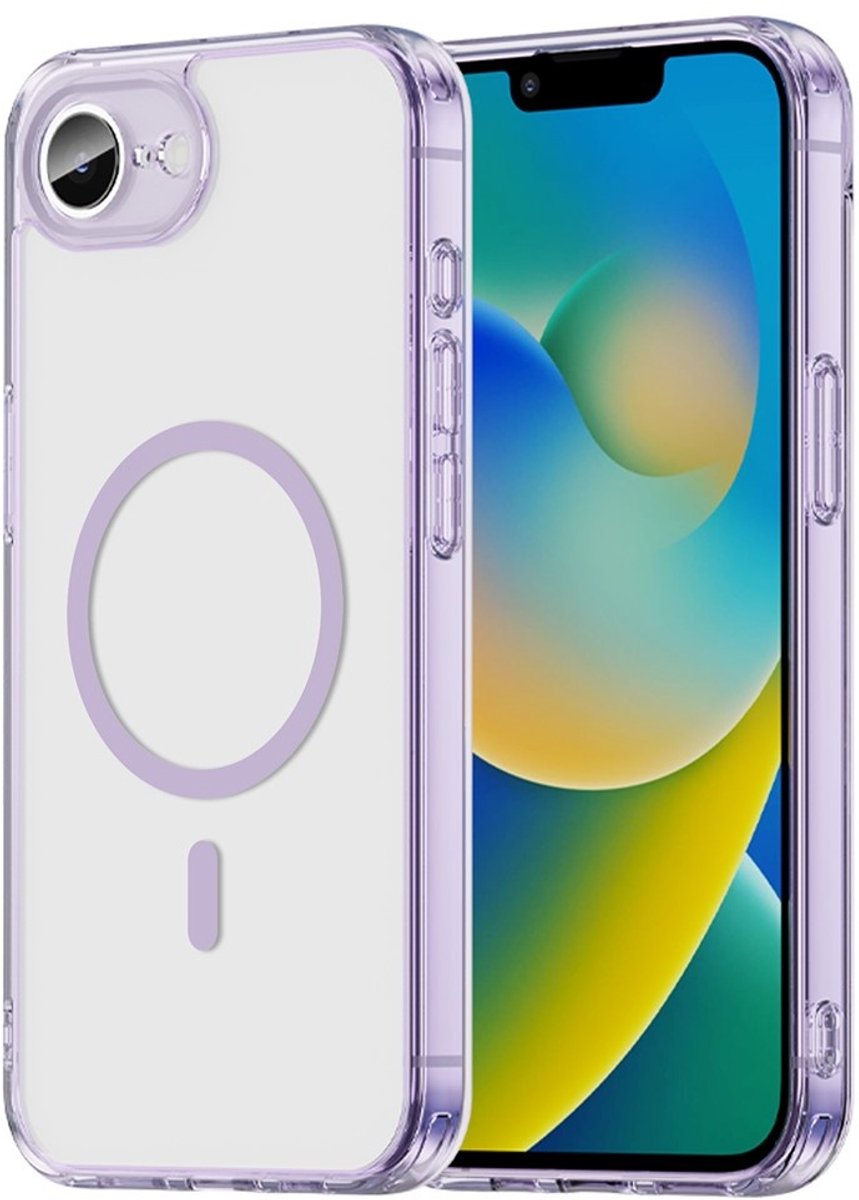 Coverup Hoesje - Geschikt voor iPhone 16e / 17e Hoesje - Coverup Clear TPU Back Cover - MagSafe Compatible - Paars