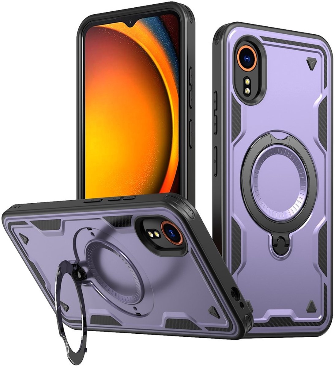 Coverup Hoesje - Geschikt voor Samsung Galaxy Xcover 7 Hoesje - Coverup Armor Back Cover met MagSafe Compatible Kickstand - Paars